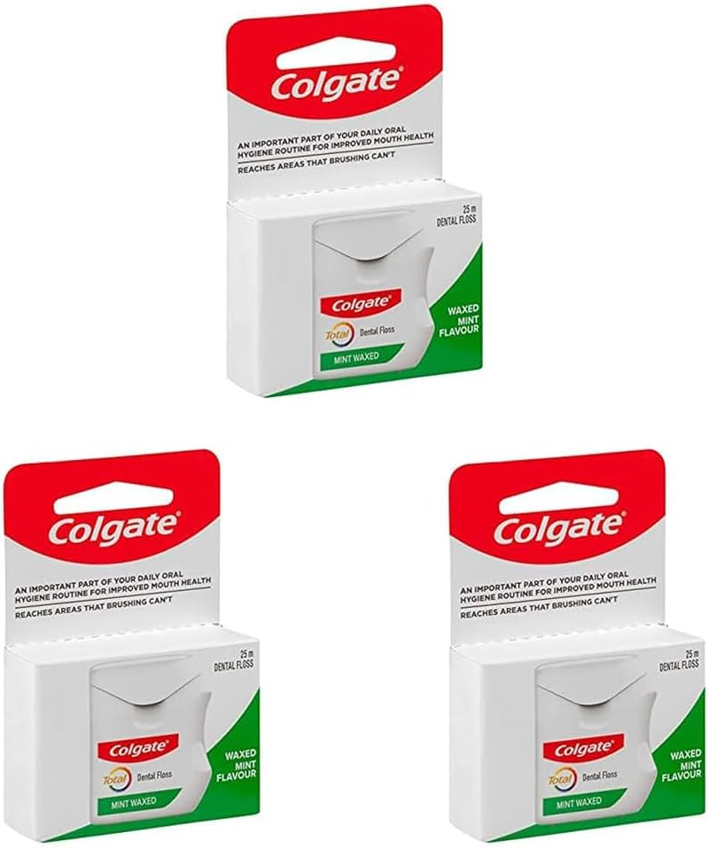 Colgate Total Mint Waxed Dental Floss, 25M, New & Improved*, Protects Gums & Helps Prevent Tooth Decay (Pack of 3) image number 2