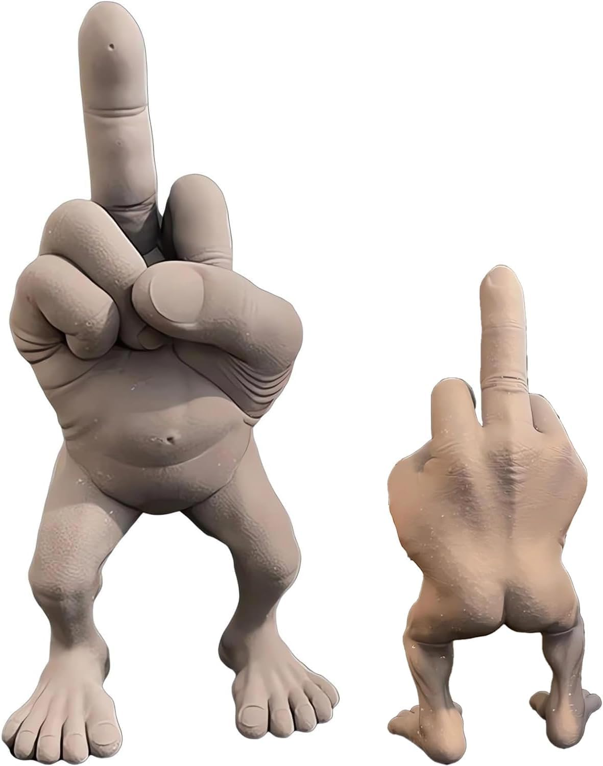 Funny Middle Finger Figure, 3D Figurine Desk Statue - Flesh, 7In image number 5