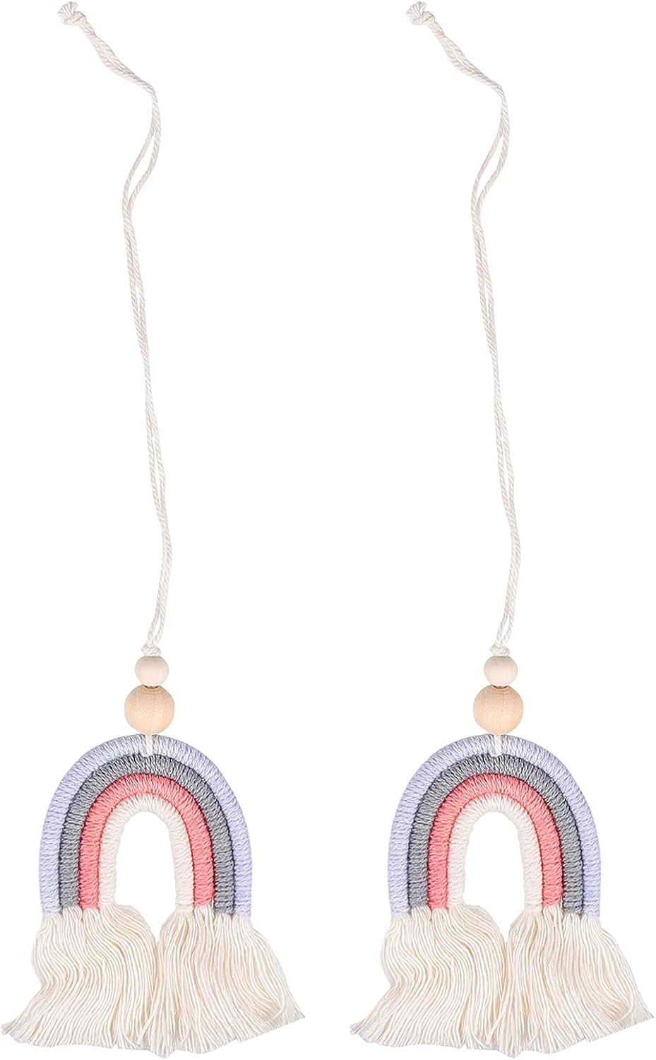 VICASKY 2Pcs Aromatherapy Pendant Handmade Car Accessories Hanging Decor Adorable Rainbow Hanging Air Freshener for Car