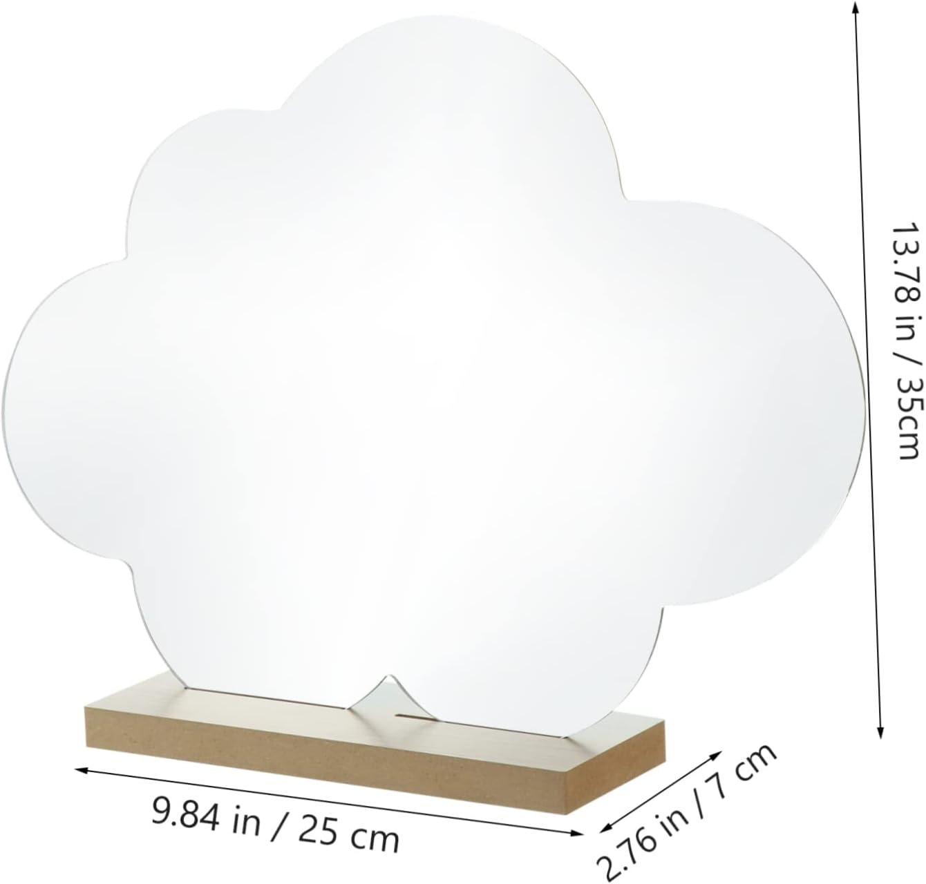 PLAFOPE Wooden Makeup Mirror Desktop Dresser Vanity Wavy Stable Makeup Vanity Desk image number 3