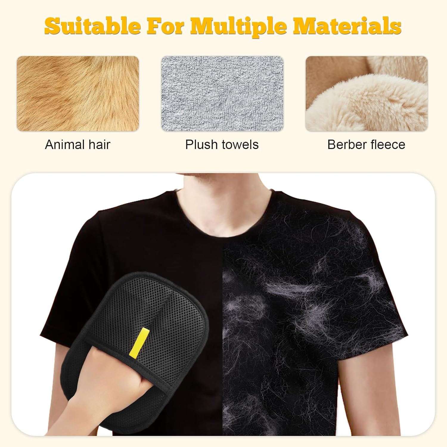 Pet Hair Removal Gloves(1Pcs), Static Removal Gloves, Washable and Reusable Double-Sided Design Hair Remover, Suitable for Carpets, Sofas, Beds, Wardrobes, Etc. image number 4