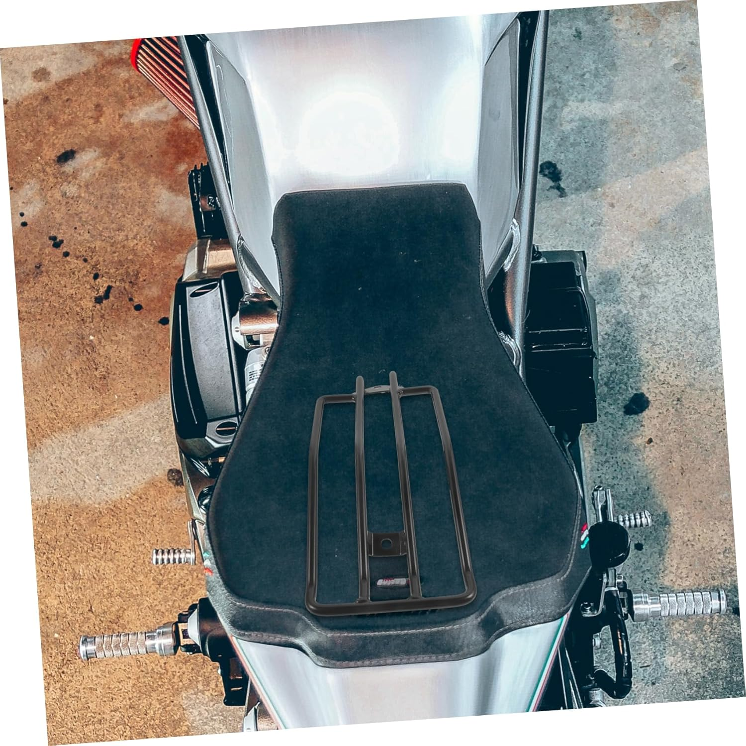 Anneome Metal Motorcycle Luggage Rack for Rear Seat Sturdy Luggage Rack Mount for Long Trips and Motorcycle Accessories