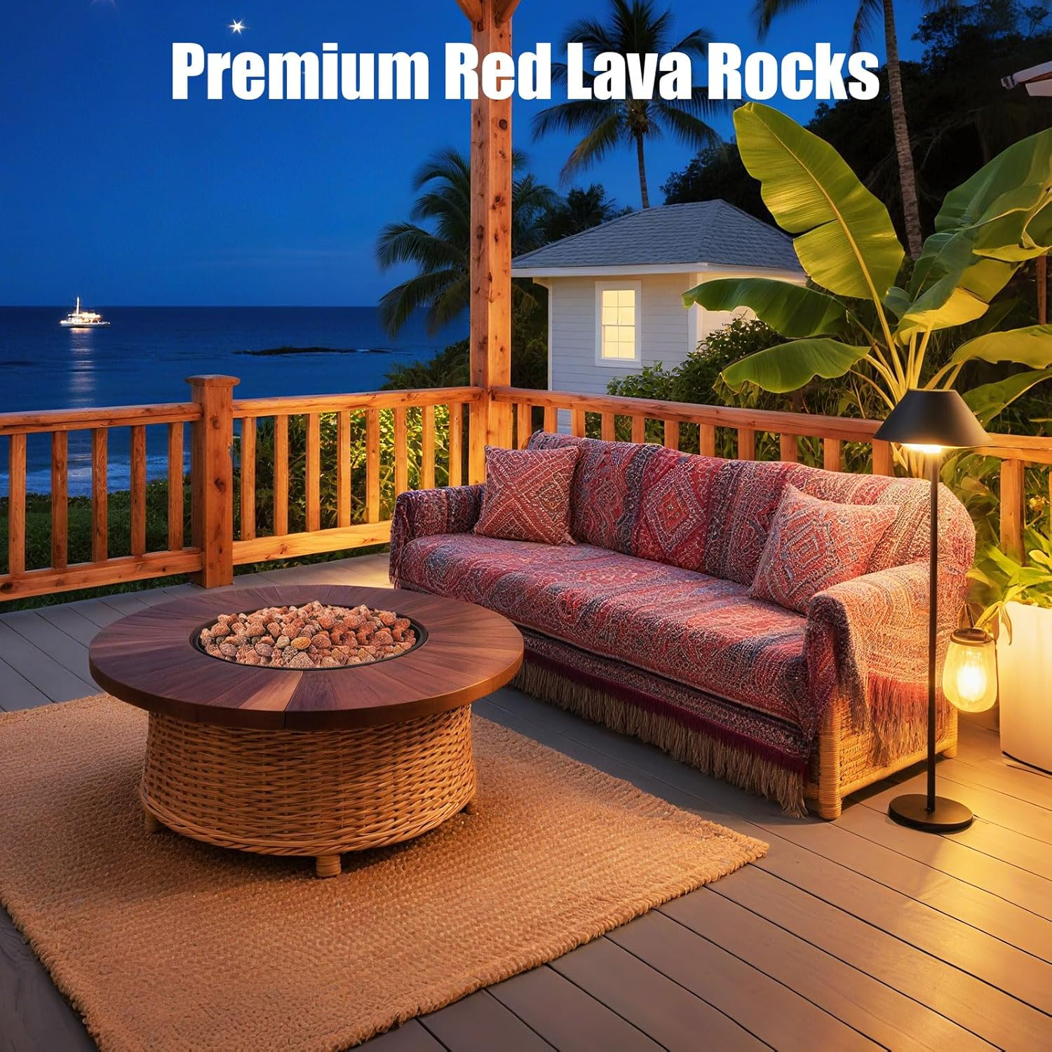 10 Pounds Red Lava Rocks for Fire Pits, Fireplaces, Perfect for Gas Log Sets, Gas Grills, Landscape Design, Suitable for Both Indoor and Outdoor Applications (1.2"-2") image number 3