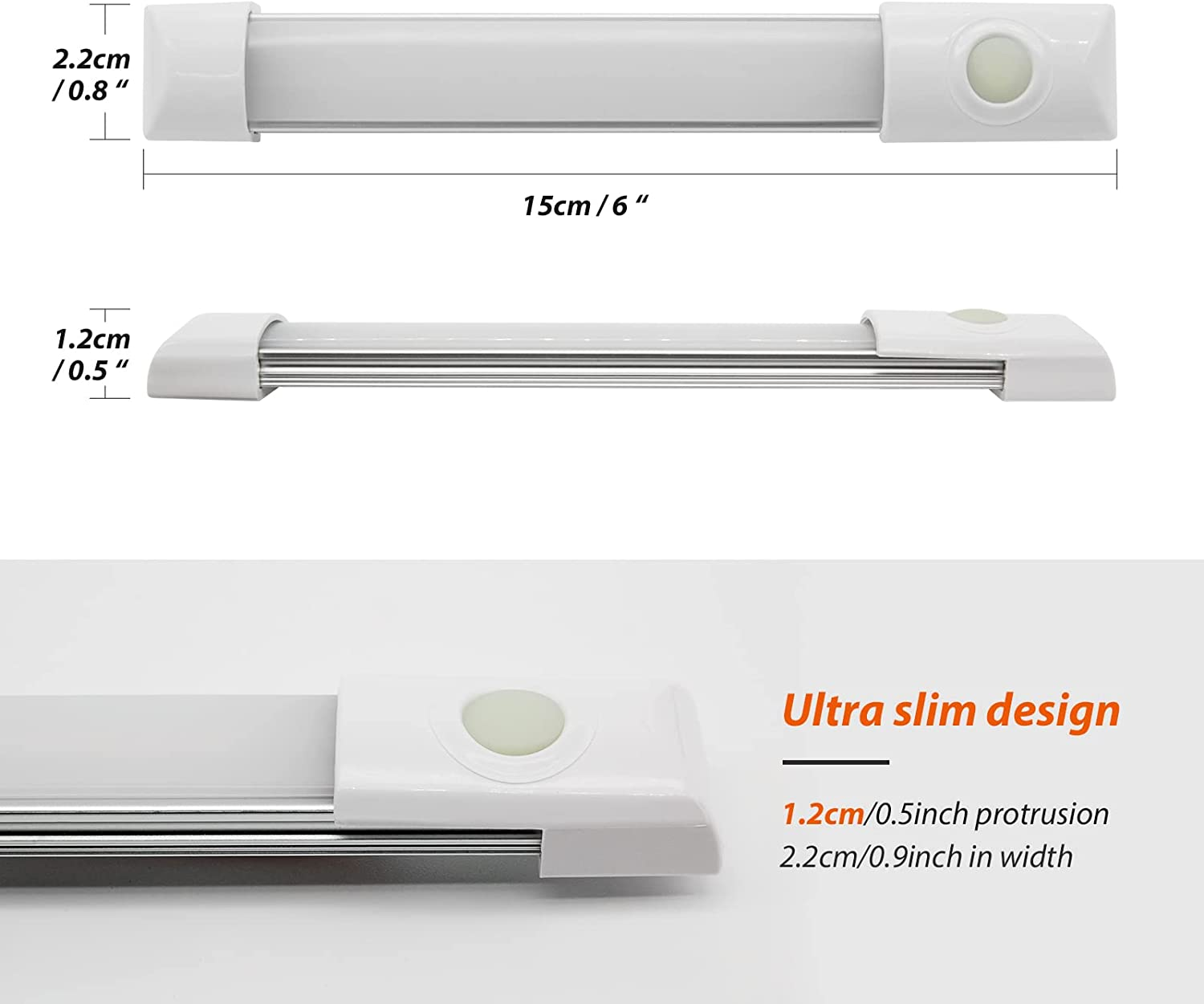 Dream Lighting under Cabinet Kitchen Lighting 12V 15CM LED Strip Bar Lights for Caravan Motorhome Boat Warm White Dimmable 50% 100% image number 4