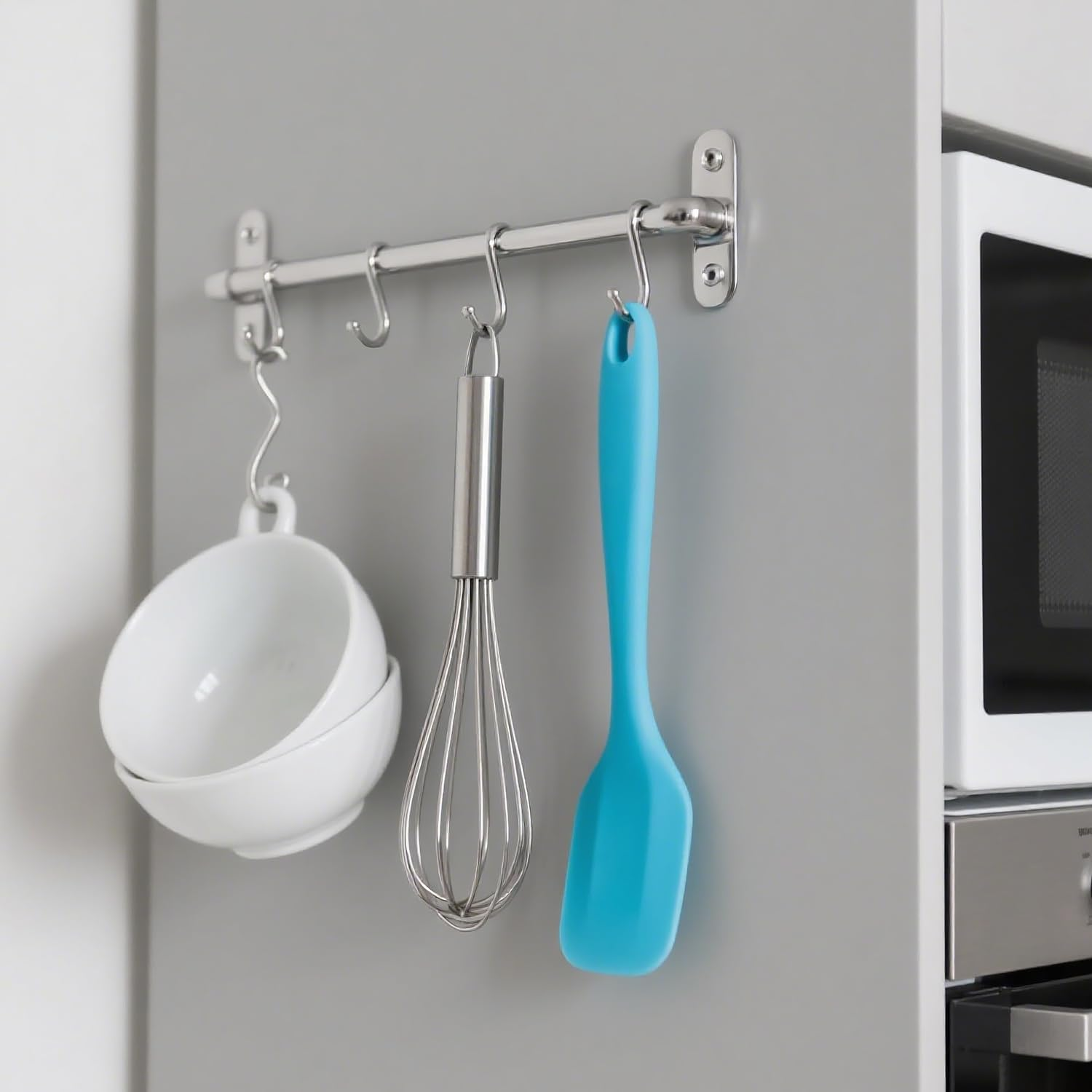 12 Pack S Hooks Heavy Duty - 6 Black & 6 Silver Metal Hooks for Hanging, Garage, Kitchen, Organizer, Outdoor, Hanging Plants, Keys, Tools, Towels - Rust Resistant Sturdy Hooks image number 2