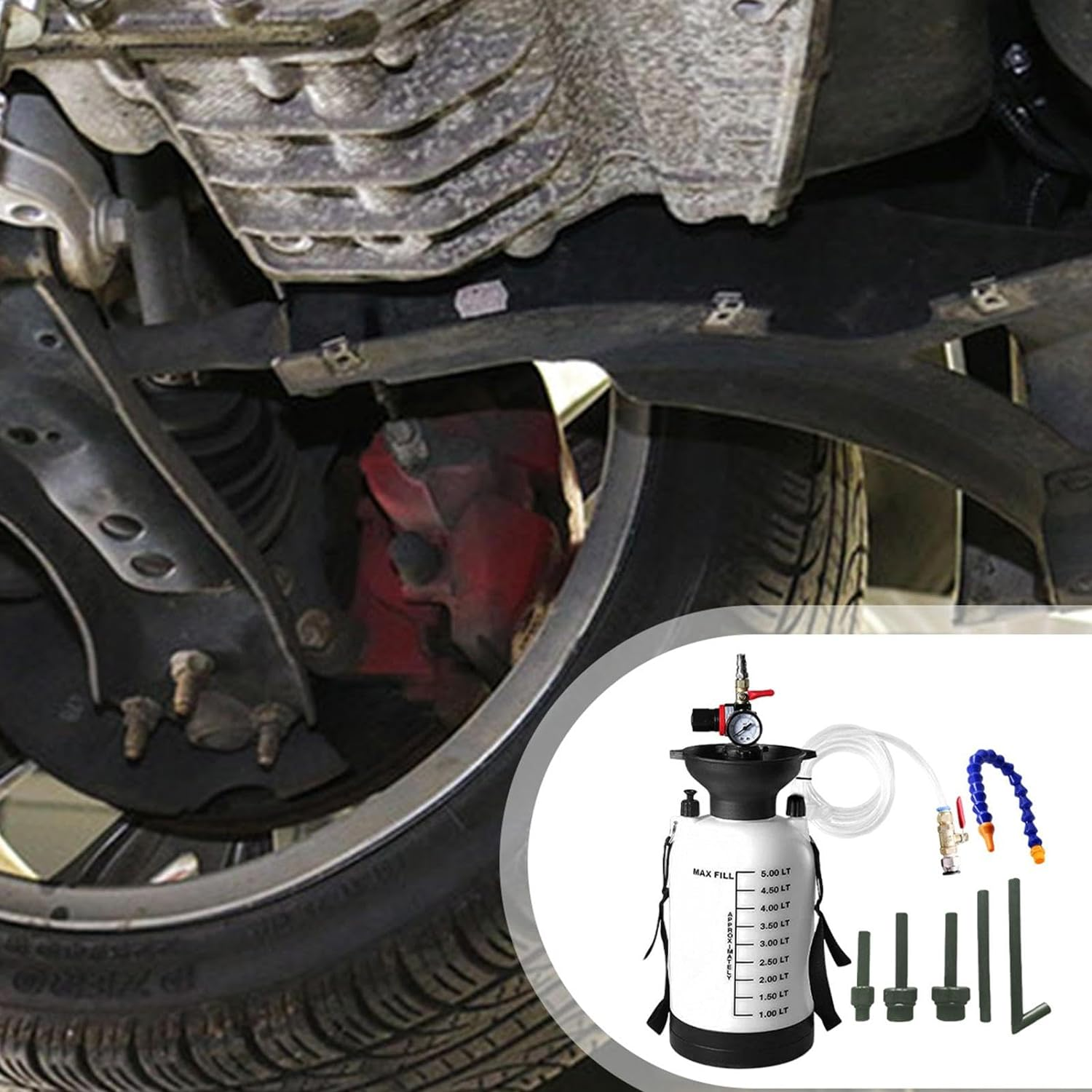 Transmission Fluid Pump,5L Portable Transmission Fluid Pump Kit | Oil Pump Extractor with Adapters, Gearbox Oil Transfer System for Automotives image number 1