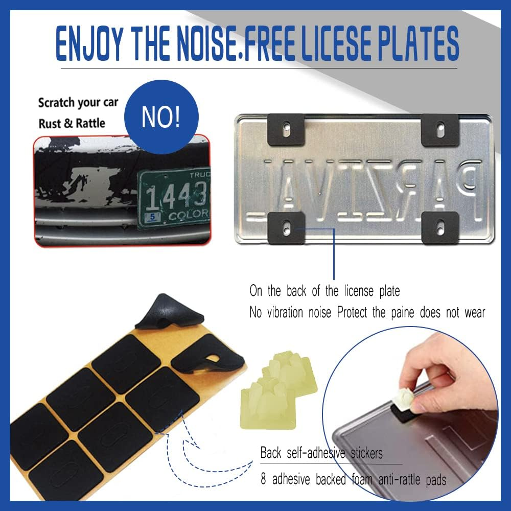 8PCS anti Theft License Plate Screws, Tamper Resistant Licence Plate Kit, Stainless Steel License Plate Screws for Protection Car License Plates