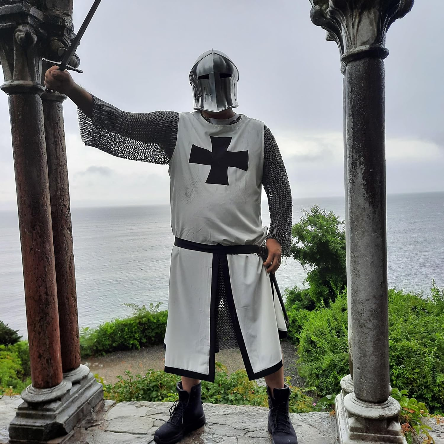 MIR Medival Barbuta Helmet Knights Templar Crusader Armour Helmet (Steel) image number 4