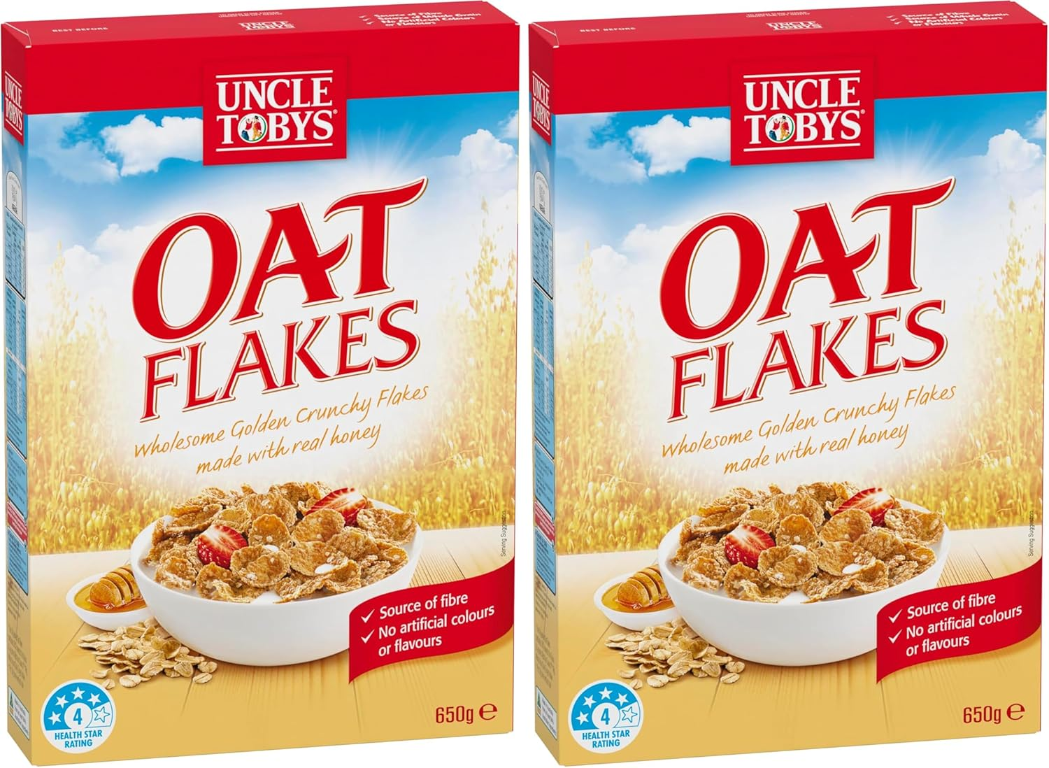 Uncle Tobys Oat Flakes Crunchy Flakes Breakfast Cereal 640 G image number 1