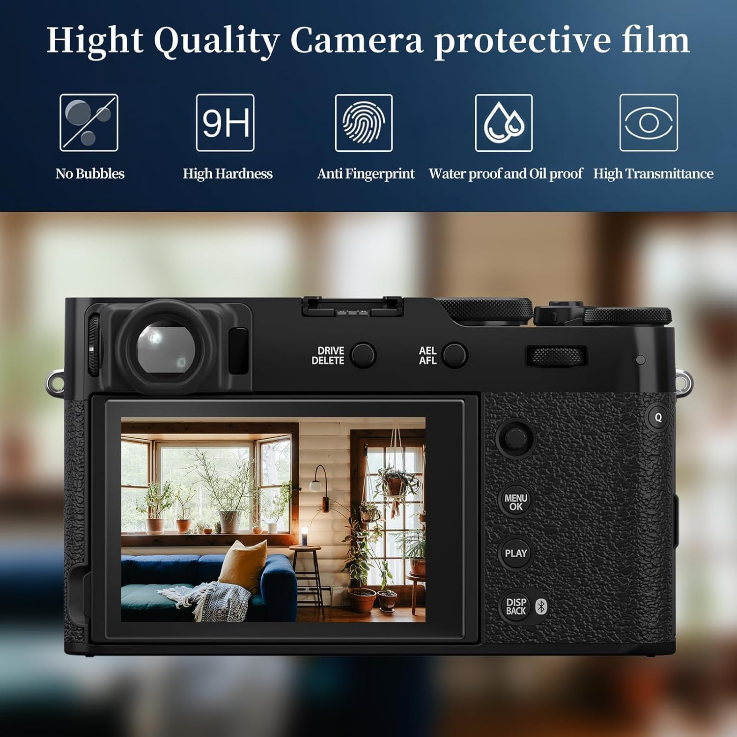 Didisky Pack of 4 Screen Protectors for FUJIFILM X100VI / X100V / X-E4 / X-T4.9H Tempered Glass Screen Protectors, Scratch-Resistant, Anti-Dust, Bubble-Free