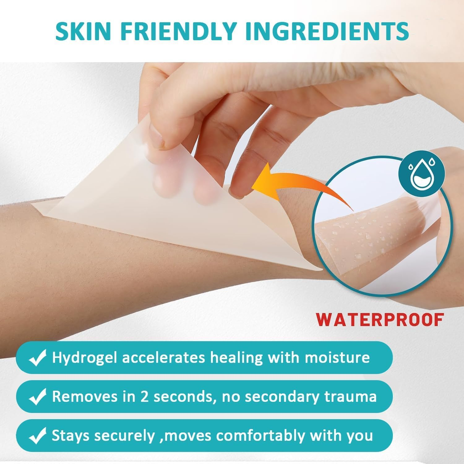 Medical Hydrocolloid Bandages Roll, Hydrocolloids Rolls for Wound Care, Cut to Size, Ultra Absorbent, Flexible and Waterproof, Home First Aid Kit Essential, 5Cm*2M image number 2