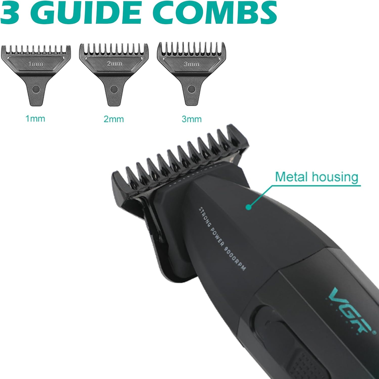 VGR 906 Fresh Fade Professional Hair Trimmer, 9000Rpm, Zero Gapped Beard Trimmer for Men, DLC T-Blade Wireless Hair Clipper/Trimmer for Barbers and USB Rechargeable, Gold image number 6