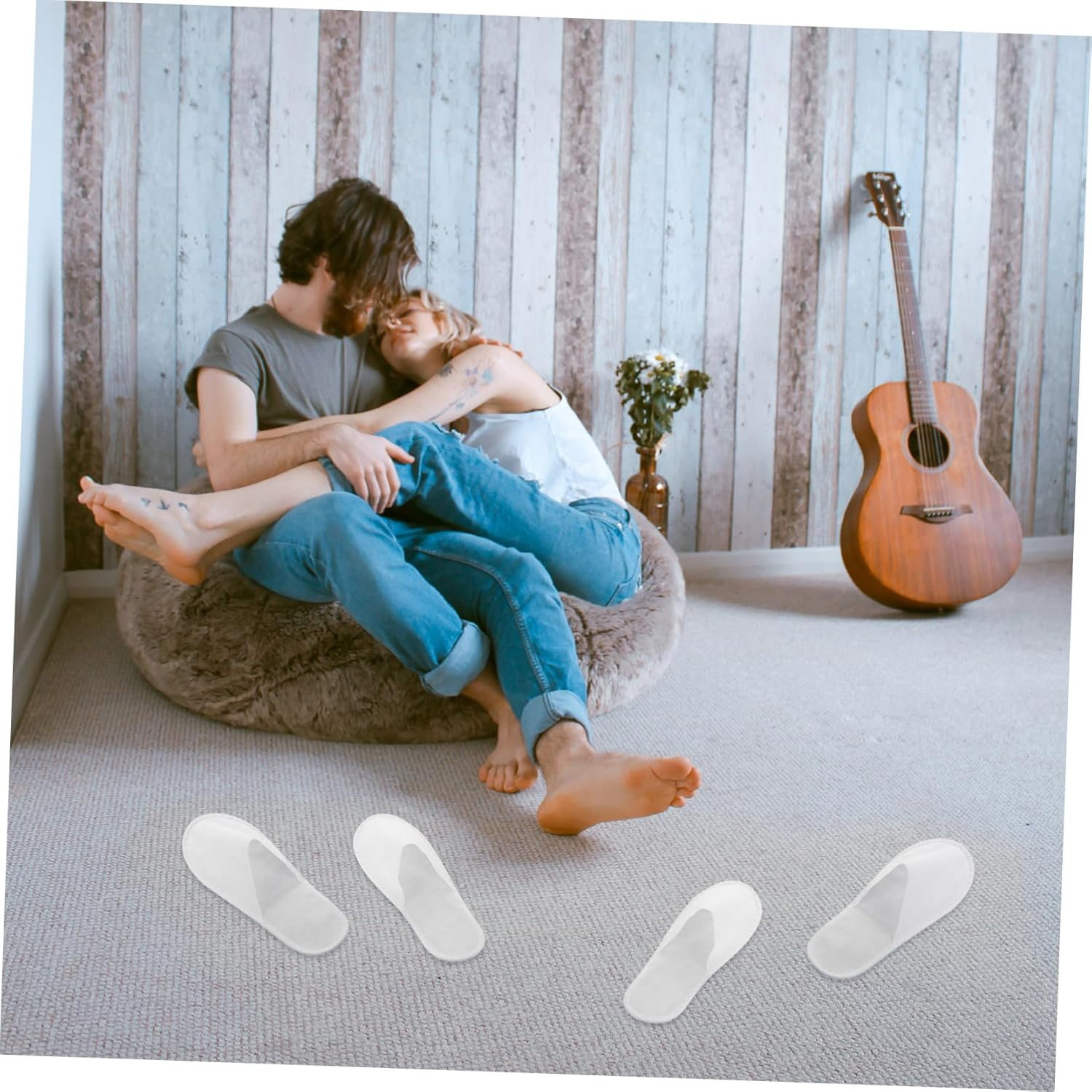 BATHVEVE 20 Pairs Disposable Guest Slippers Non-Slip Shoe Sole Lightweight Breathable Home Hotel Spa Slippers for Women Men Indoor Use Comfortable and Portable image number 6