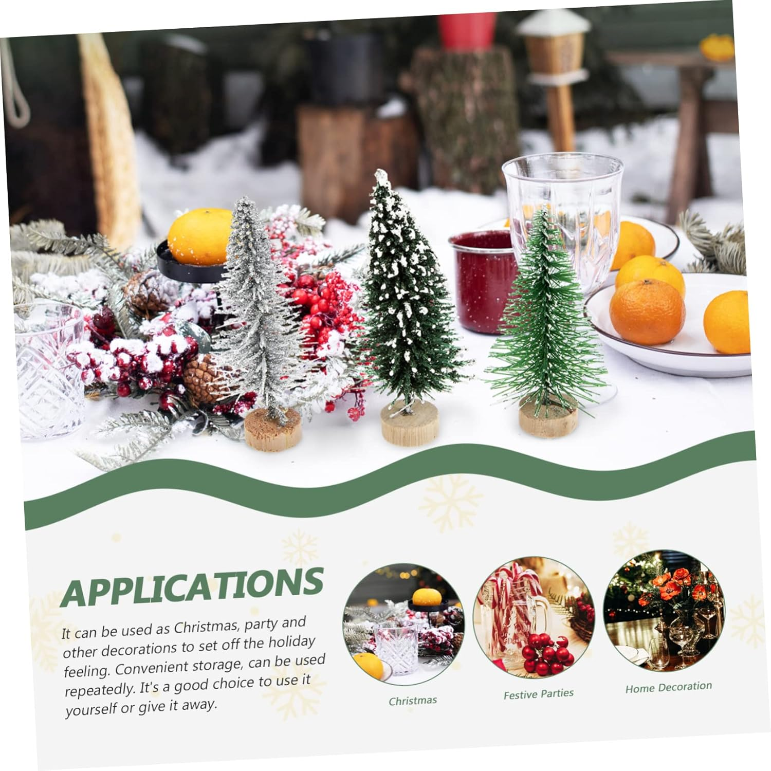 24Pcs Mini Christmas Trees Vibrant Xmas Trees for Home Decor Tabletop Decoration and Holiday Parties Cute Pine for Festive Atmosphere image number 6