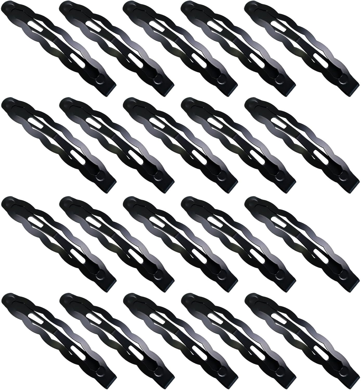 Hair Clips Girls Pack of 20 6.2 Cm Large Snap Hair Clips Hair Clips Metal Hair Clips Black Hair Clips Hair Accessories Hair Clip for Girls, Men and Women, Wave Shape image number 3