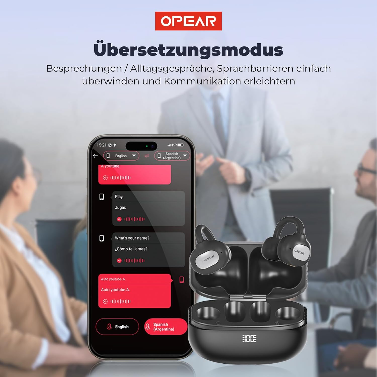 AI Translator Headphones, Real-Time Translation Earbuds, Bluetooth Translation Headphones, 134 Voice Translation, with Real Time Translation, for Travel and Learning