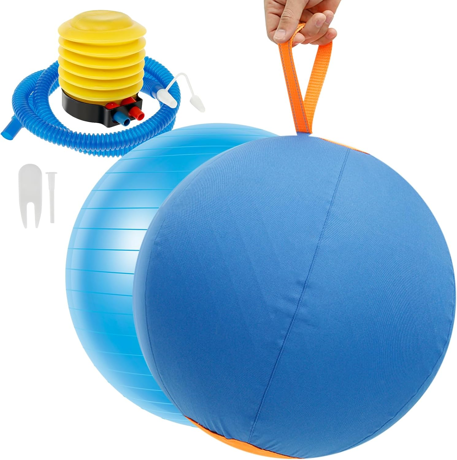 Herding Ball for Dogs, 18Inch Herding Dog Ball, Agility Training Equipment, Interactive Herding Horse Ball with Portable Handle, Herding Dog Toys for Australian/German Shepherd (L)