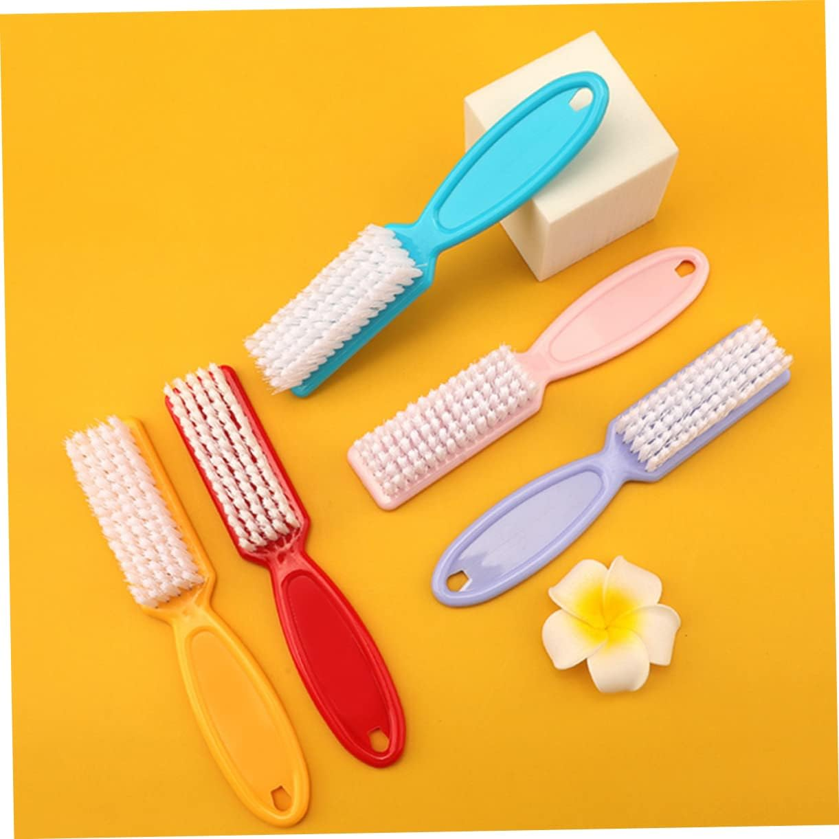 ADOCARN 24Pcs Portable Hand Grip Nail Brush for Manicure Cleaning Brush for Ages Random Color image number 1