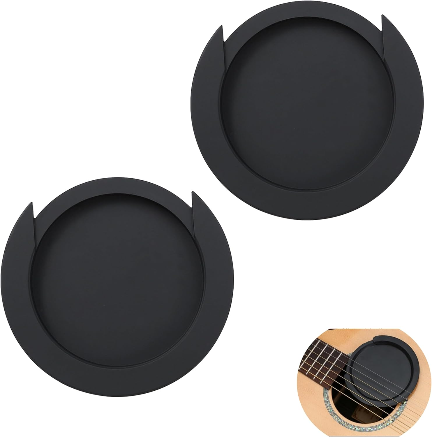 2-Pack Guitar Mute Cover,Professional Rubber Guitar Sound Hole Cover,Acoustic Guitar Sound Hole Cover,Perfect for Night Practice & Noise Control image number 1