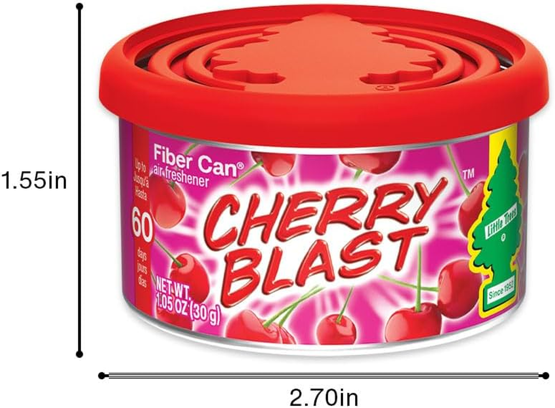 Little Trees Car Air Freshener. Fiber Can Provides a Long-Lasting Scent for Auto or Home. Adjustable Lid for Desired Strength. Cherry Blast, 4 Air Fresheners image number 6