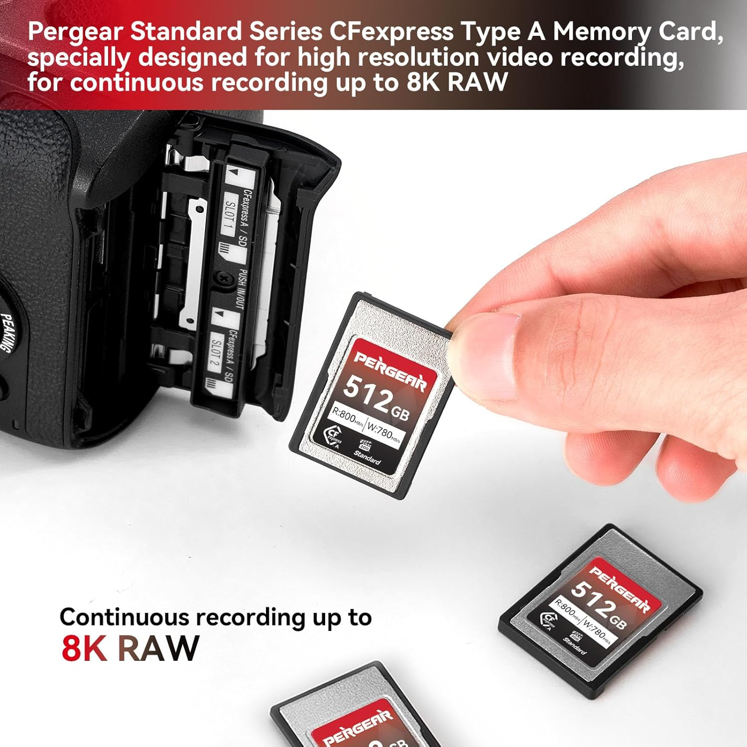 Pergear 512GB Cfexpress Type a Memory Card, up to 800Mb/S Read Speed & 780Mb/S Write Speed for 4K 120P, 8K 30P Recording (512, GB) image number 6