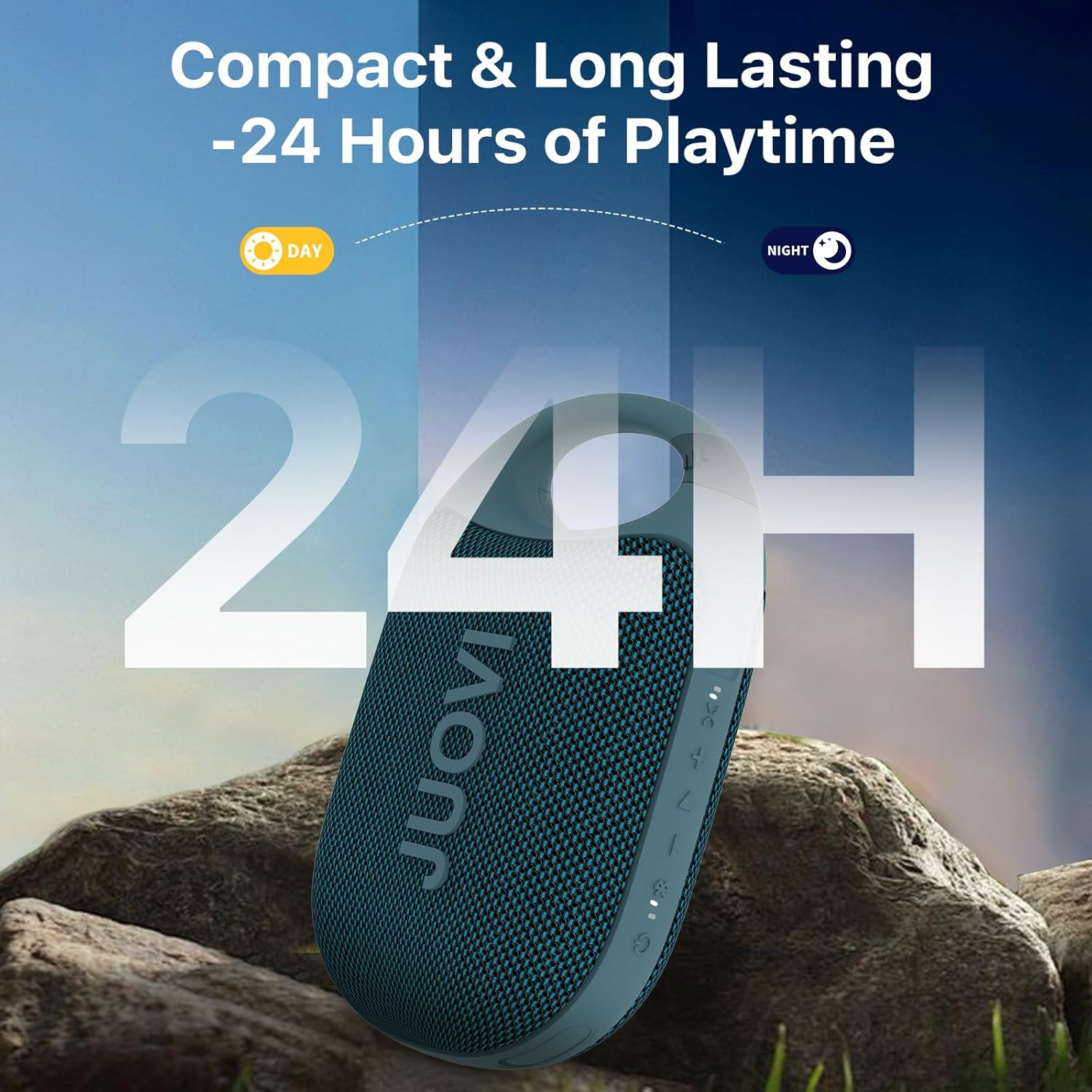 JUOVI Clip Wireless Portable Bluetooth Speaker，24H Playtime Mini Shower Speaker IP68 Waterproof & Dustproof HD Sound Integrated Carabiner, for Home Outdoor and Travel image number 4