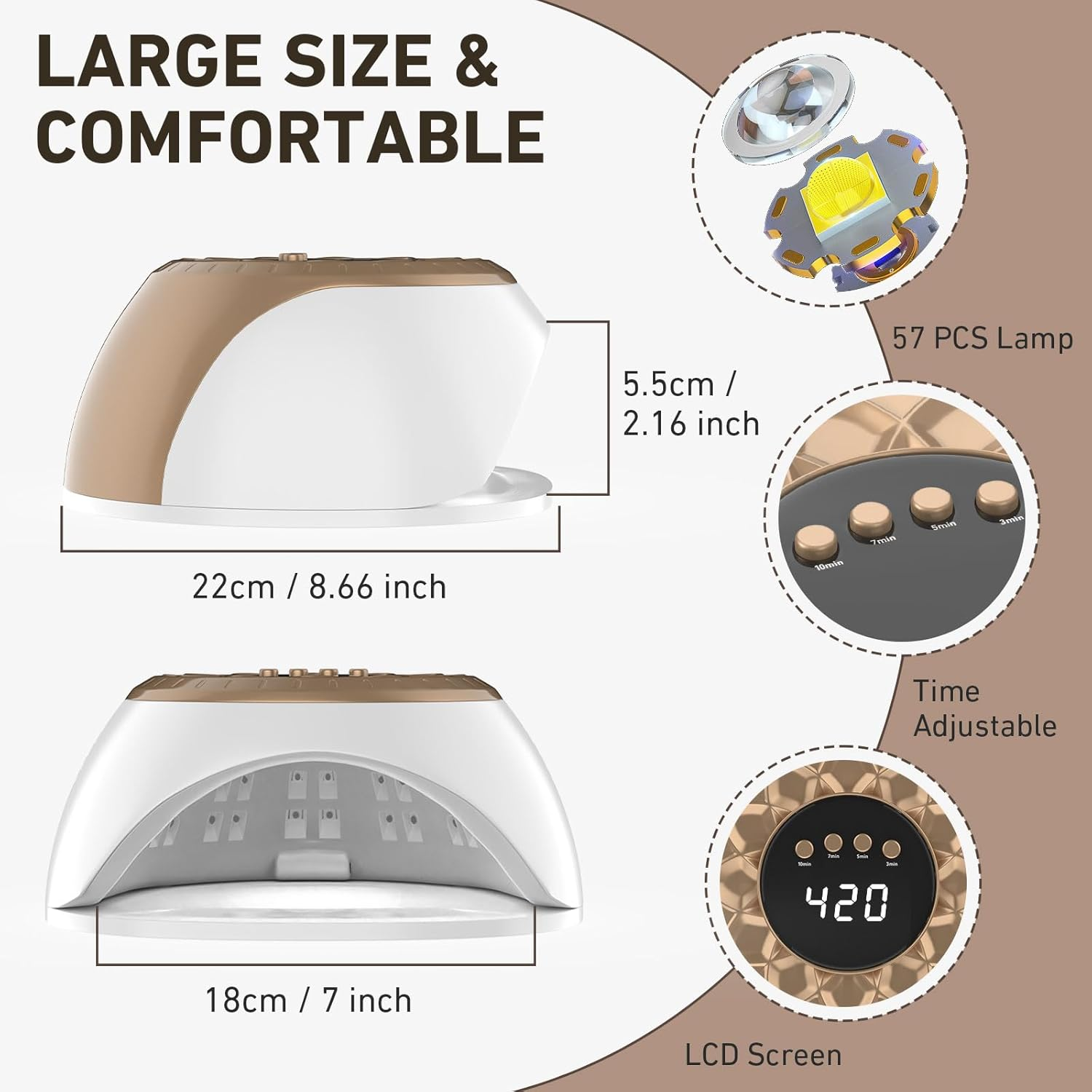 Ikeener Nail Fungus Treatment Device for Multiple Toenail, 15*470Nm Blue Light & 42*650Nm Red Light Fungal Nail Treatment Device with Adjustable Time, Natural Antifungal Laser Nail Treatment at Home image number 2