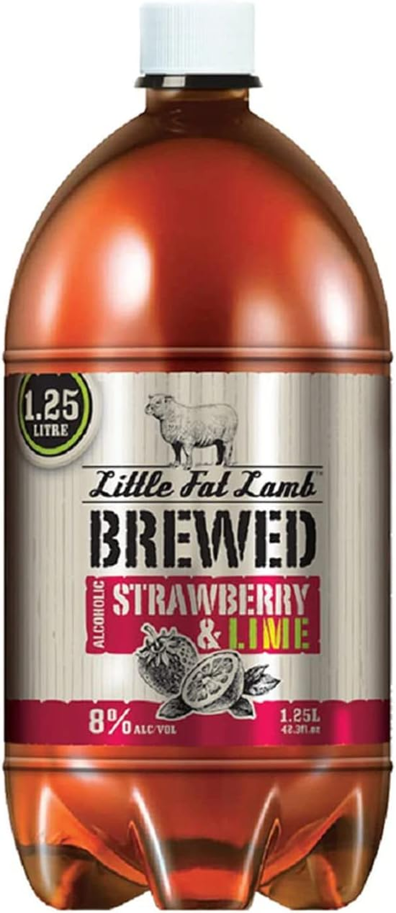 Little Fat Lamb Brewed Alcoholic Strawberry & Lime Cider 1.25L