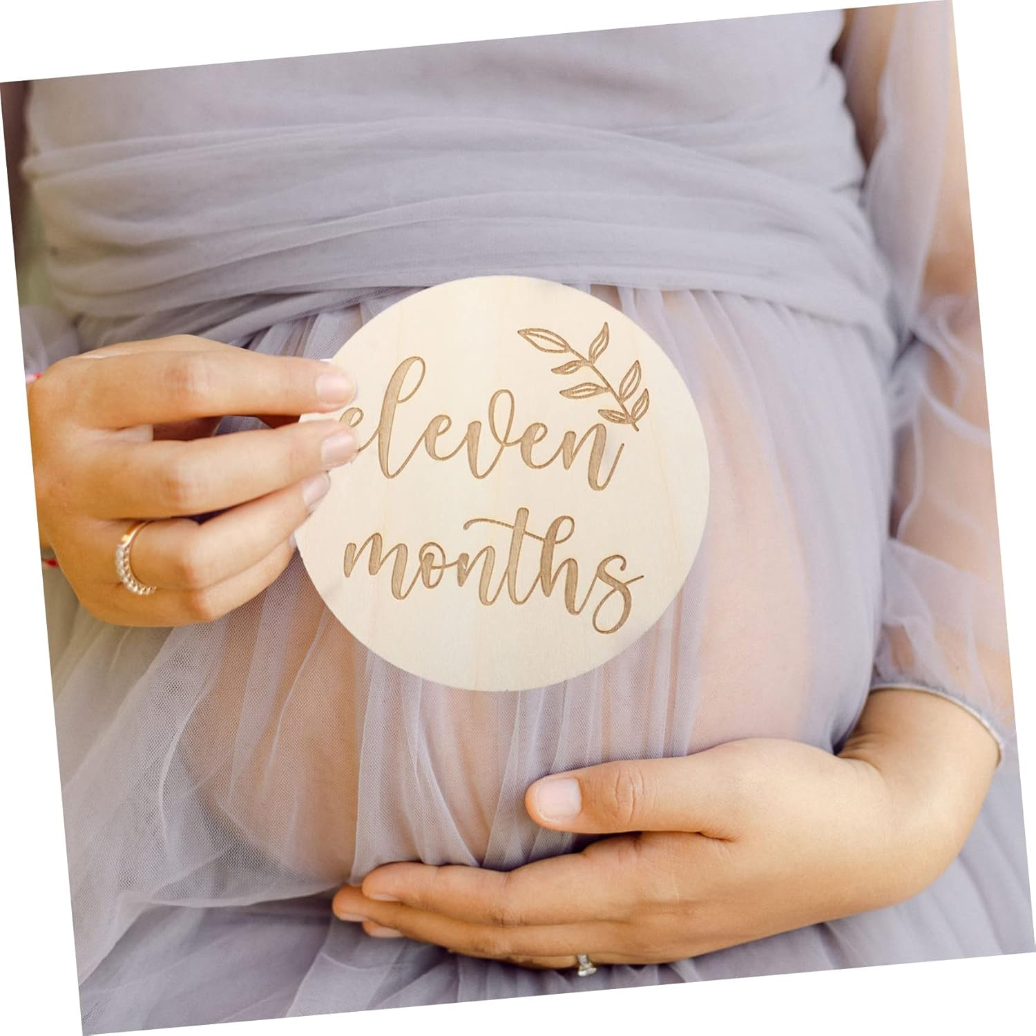 Birthday Milestone Cards Wooden Growth Cards Photo Props for Newborns Creative Birth Photo Month Milestone image number 1