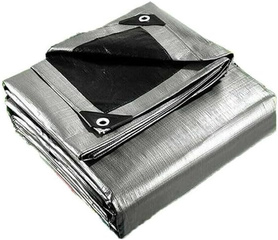 LEDON Cover Sheet Grey Tarpaulin Tarp Canvas Waterprood Camping Poly Tarps Truck 240Cm X 300Cm (8' X 10') image number 1