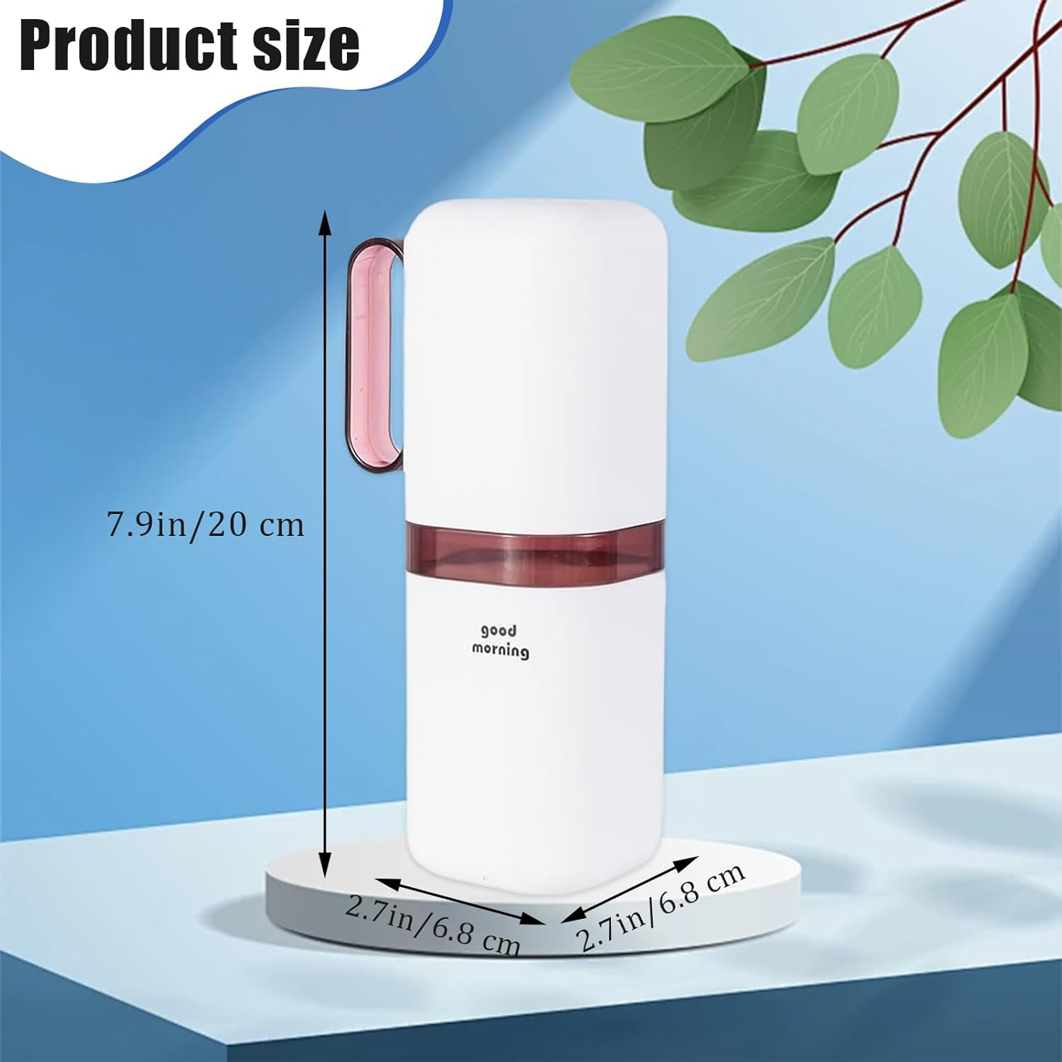 2 Pack Travel Toothbrush Holder with Detachable Handle & Cover, Portable Tooth Brush Case for Traveling, Small Tooth Cup Container for Trip Dormitory Camping Home, Blue & Grey image number 2