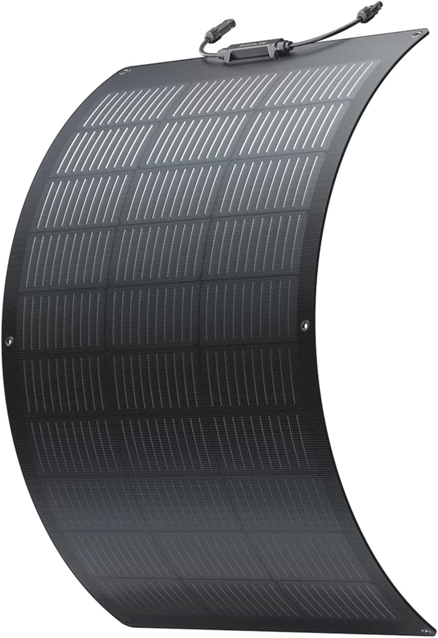 EF ECOFLOW 100W Flexible Solar Panel with High Efficiency Solar Modules,Ip68 Waterproofing, Ideal for Off-Grid Solar Panel Kits, PV Charging, Power Kits & Ecosystem for Home, Camping, Boat image number 3