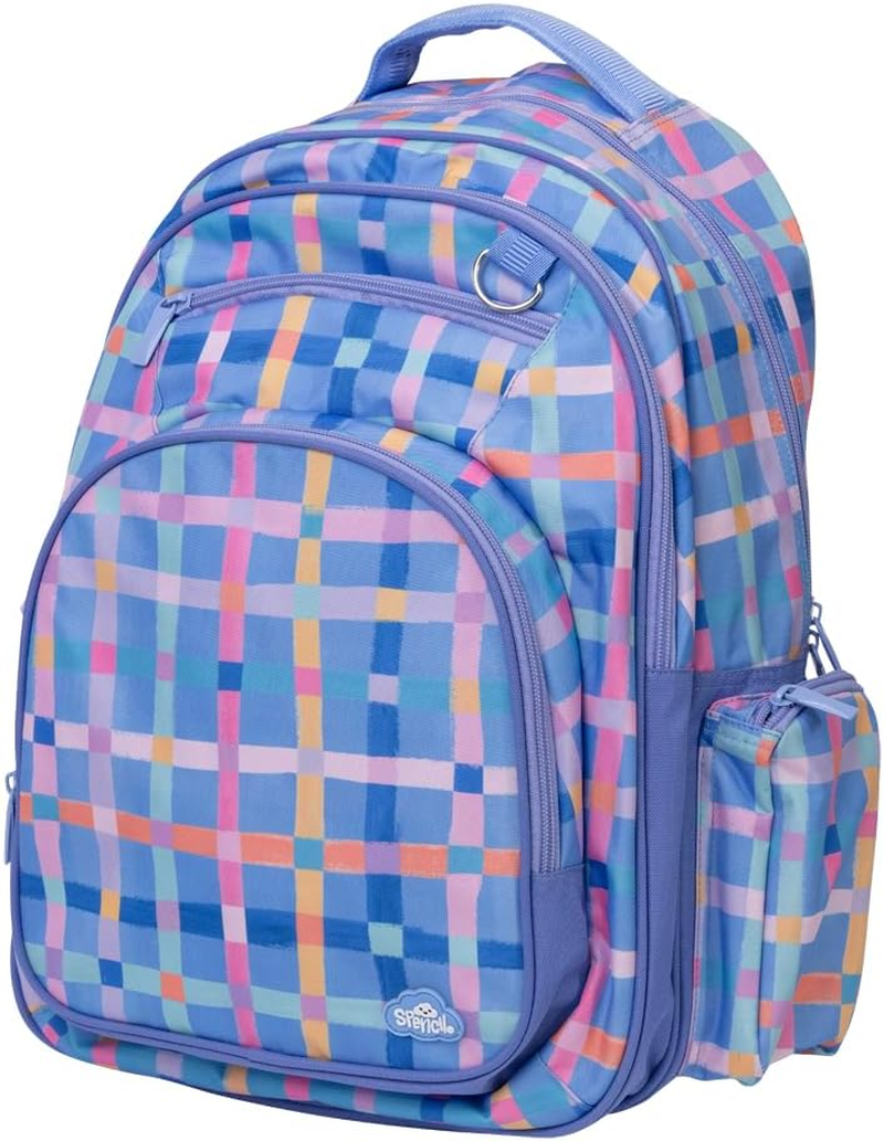 Big Kids Backpack, Kids Backpack, Schoolbag,School Bag, School Backpack - Pastel Plaid image number 1
