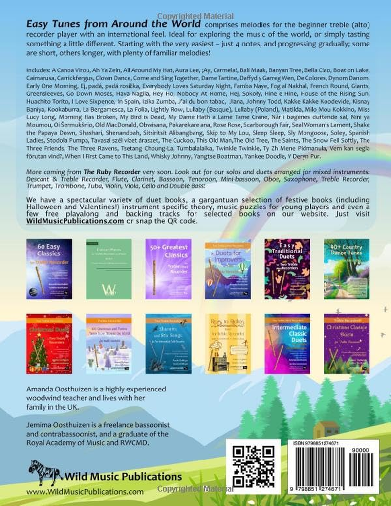 Easy Tunes from around the World for Treble Recorder: 70+ Traditional Melodies and Rounds from 40 Countries Arranged for Beginner Treble (Alto) Recorder Players, Starting with the Easiest. image number 1