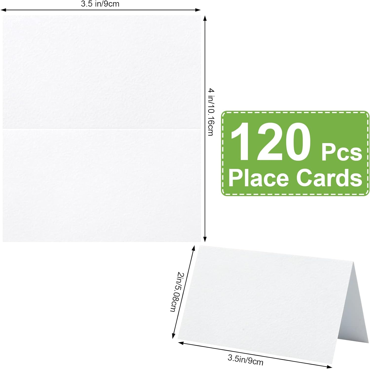 120 Pcs Place Cards, 2X3.5In Blank Fillable Banquet Seat Card for Table Setting, Escort Card, Wedding Place Cards for Wedding, Table, Dinner Parties - Brown image number 3