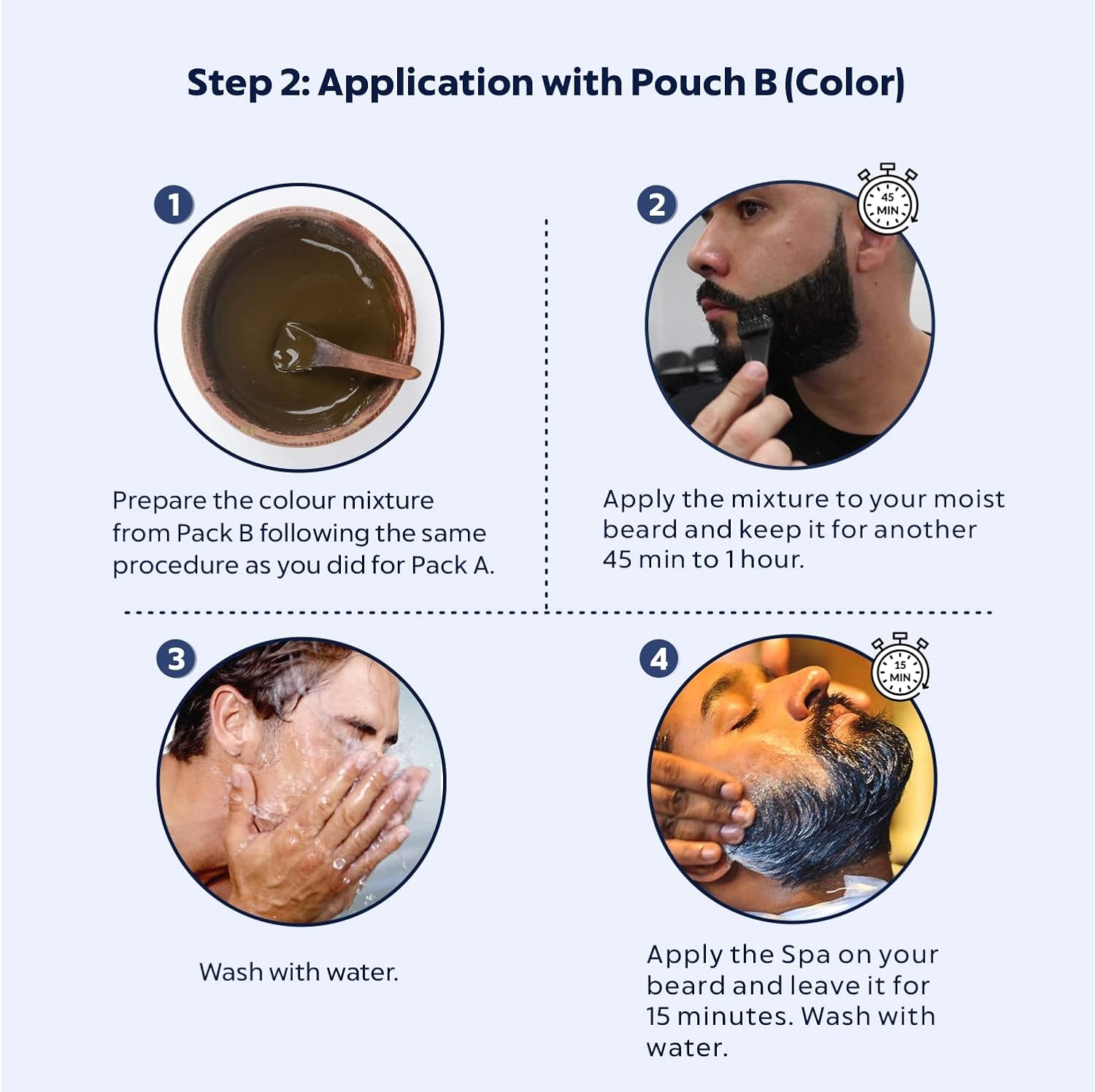 Indus Valley 100% Botanical Hypo Allergic Aqua Beard Colour (Dark Brown) image number 1