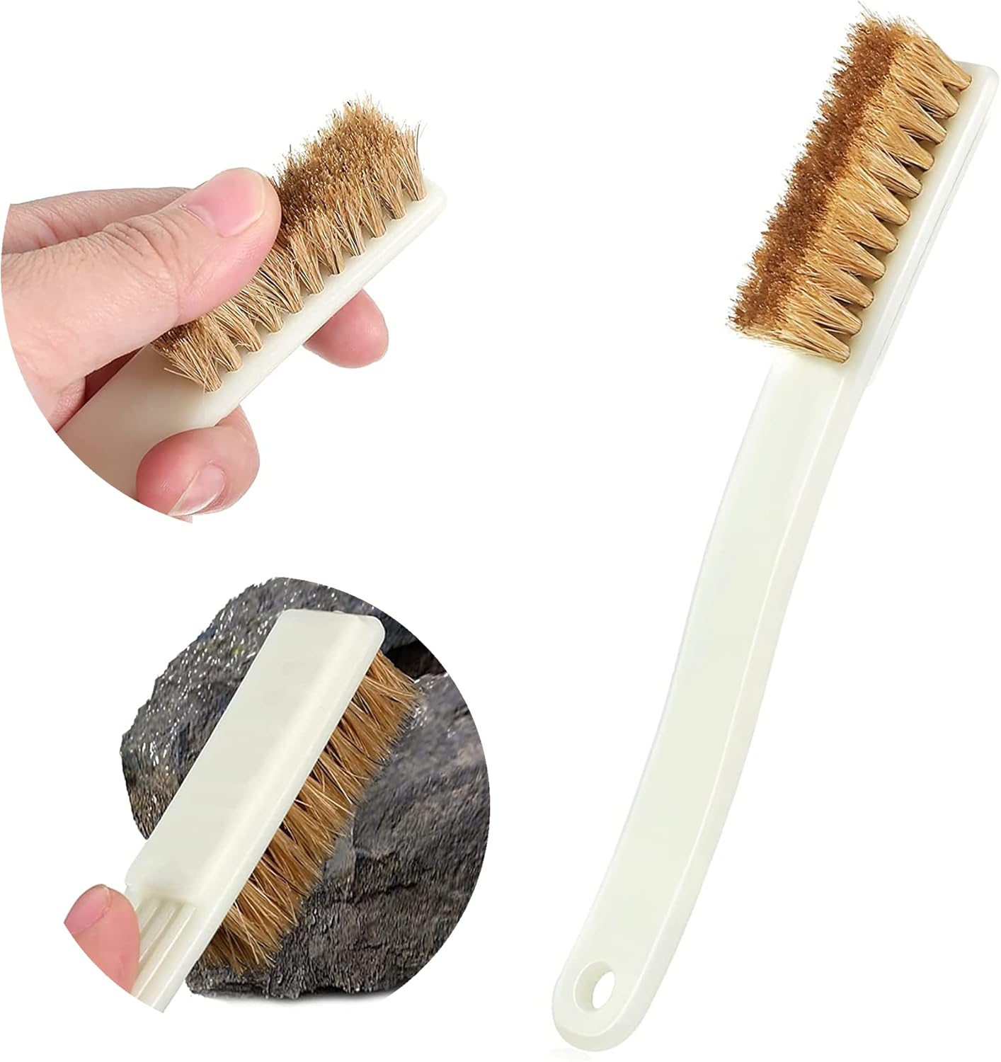 1Pcs Climbing and Bouldering Brush with 4 Rows Thick Boar'S Hair Bristles and Long Handle - Climbing Bouldering Boulder Cleaning Brush - Firm Bouldering Chalk Brush for Hold and Chalk image number 5