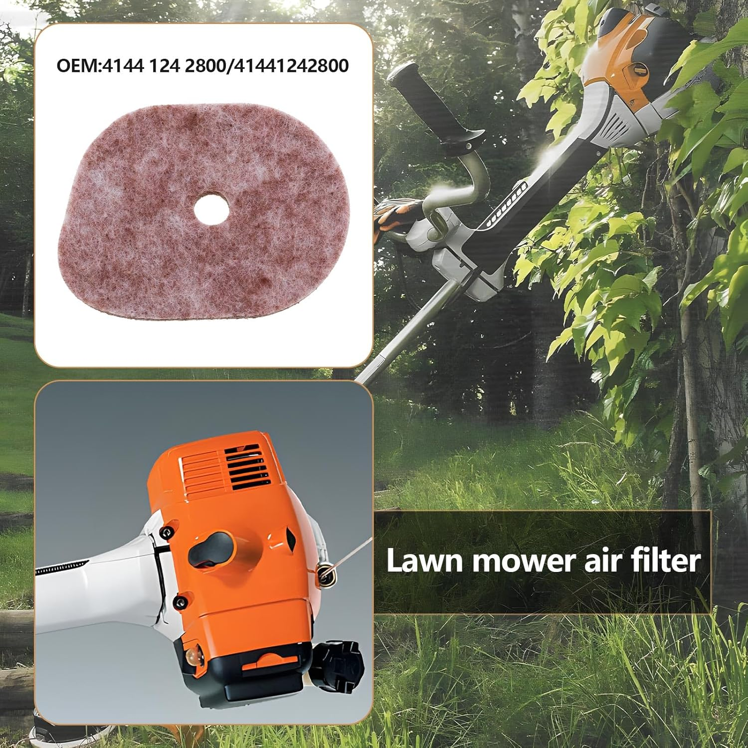 VGOL 10Pcs Air Filters Compatible with Stihl FS40 FS40C FS50 FS56 FS56R FS56C FS70 FC56C FC70C KM56 KM56R KM56RC HT56C Trimmer 4144 124 2800