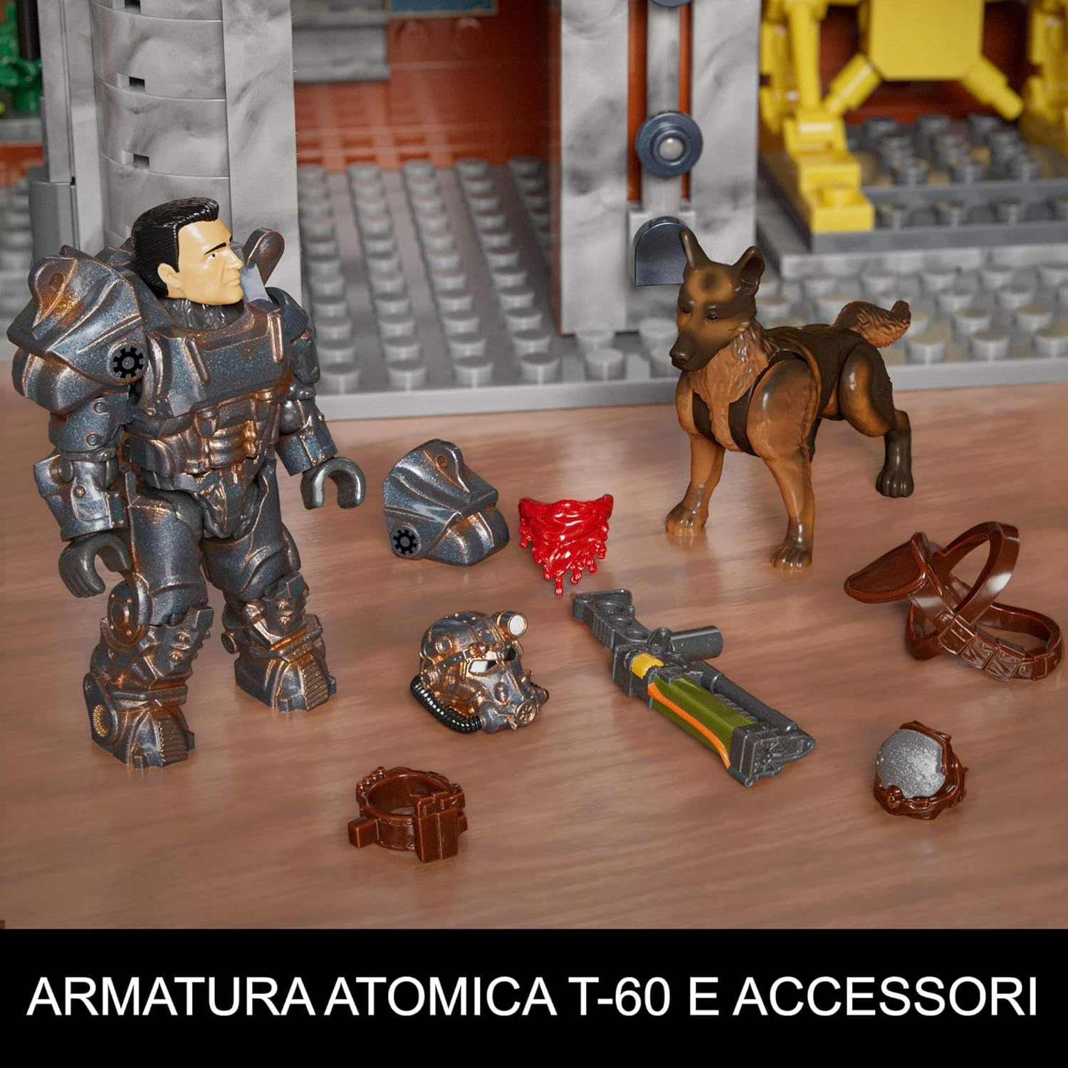 MEGA Fallout Action Figures Building Toys, Red Rocket Truck Stop with 824 Pieces, 2 Poseable Characters and Accessories, for Collectors image number 2