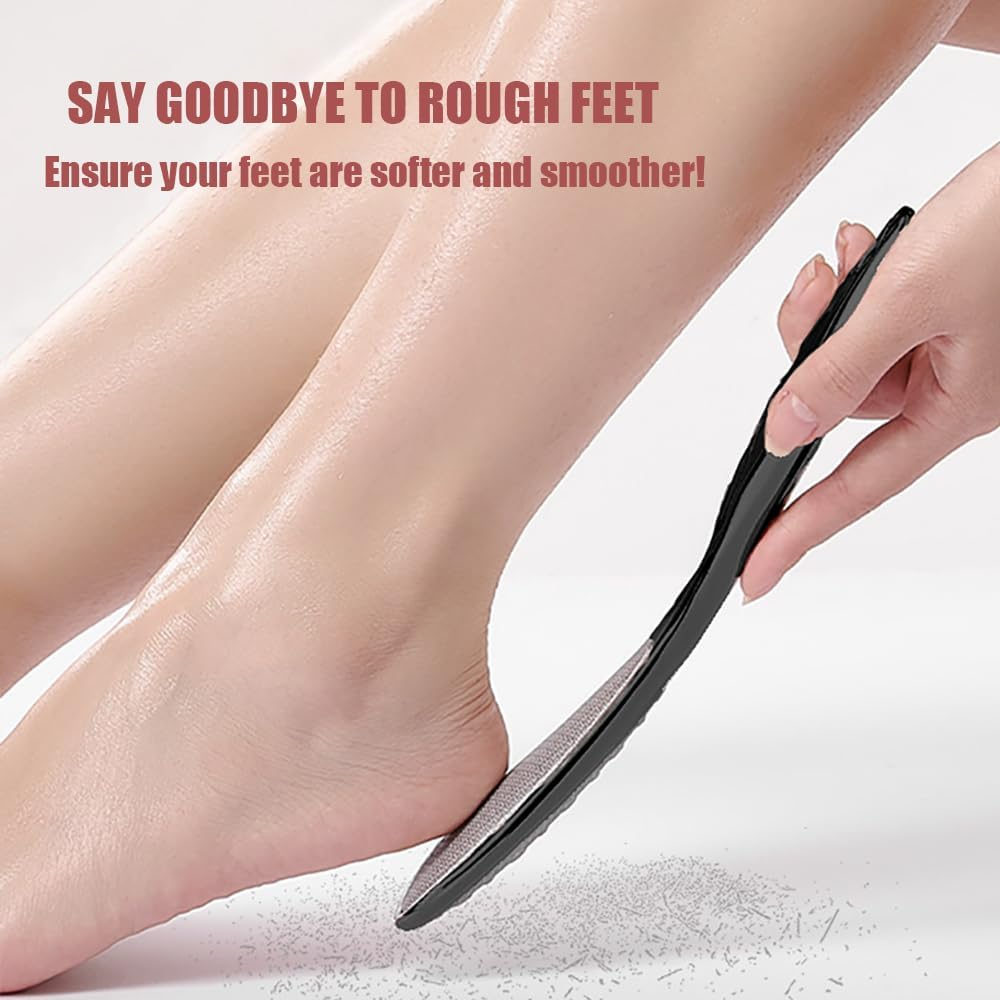 YFTRFR Pack of 2 Foot File, Hard Dead Skin Remover, Portable Foot Care Tool, Double Sided Pedicure Rasp, Dead Hard Cracked Skin Calluses Remover (Green, Black) image number 3