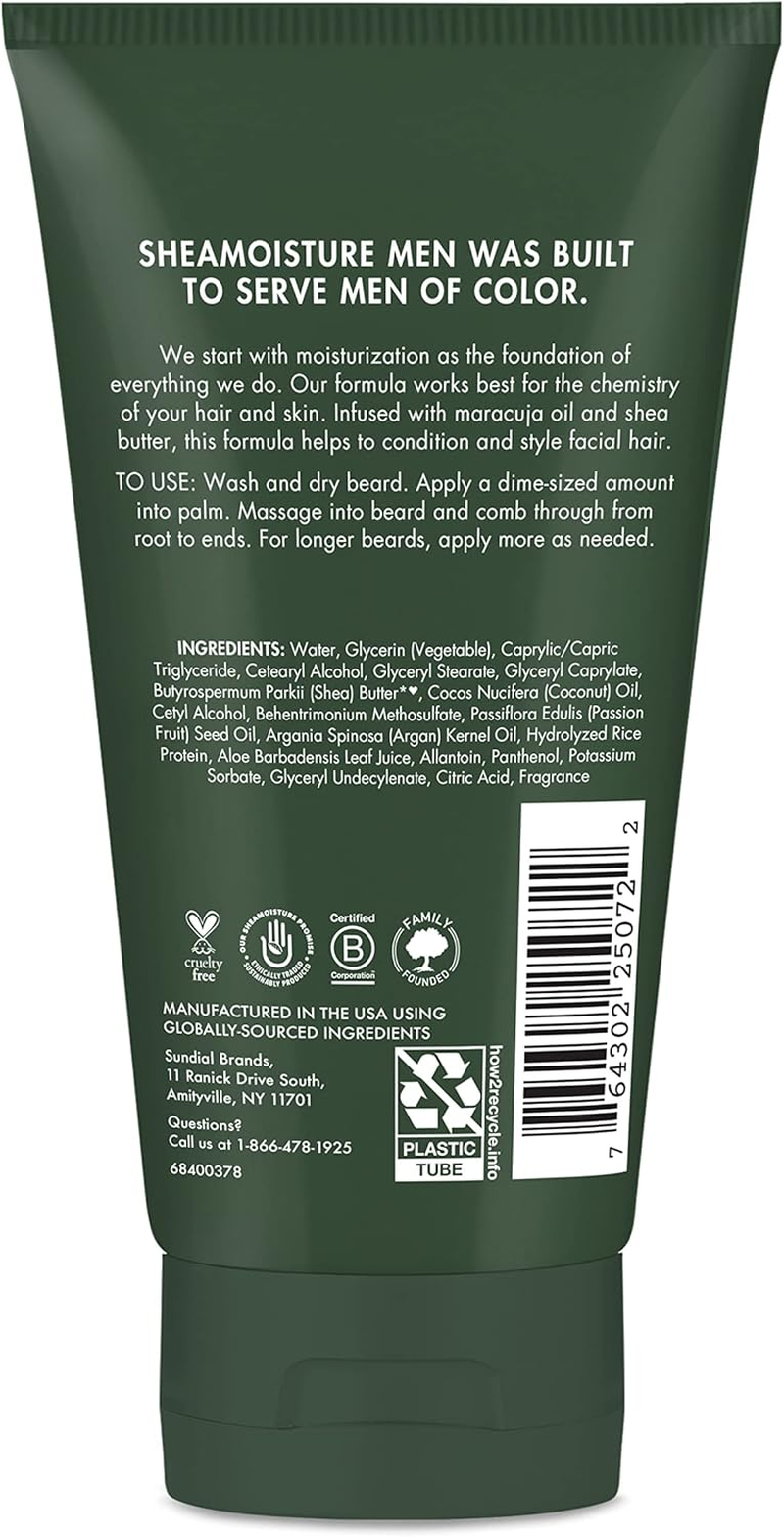 Sheamoisture Beard Conditioner, Full Beard Detangler for Full Beards, Maracuja Oil and Shea Butter, Paraben Free, 4 Oz