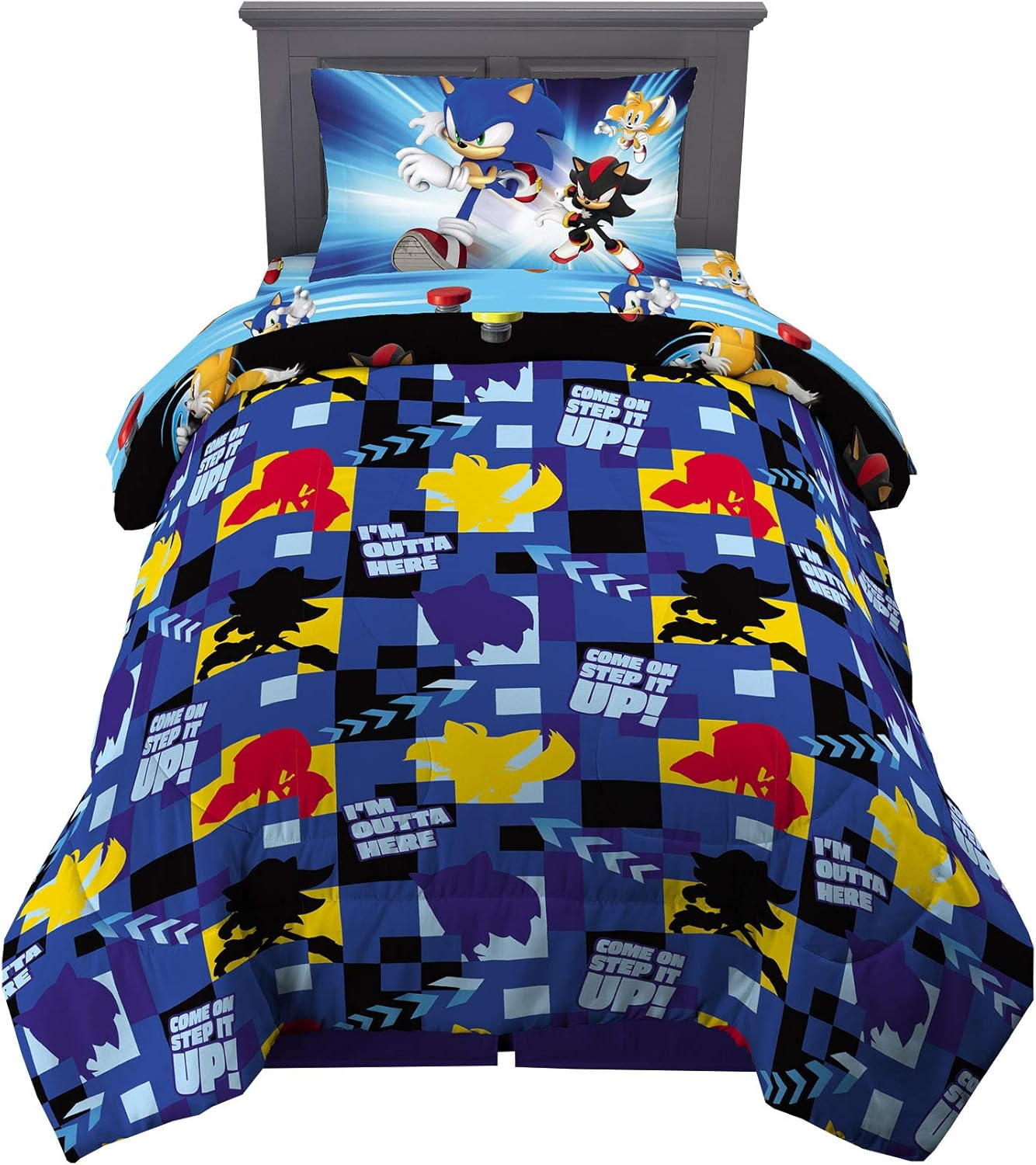 Franco Sonic the Hedgehog Anime Kids Super Soft Comforter and Sheet Set, 4 Piece Twin Size By, Prints May Vary image number 3