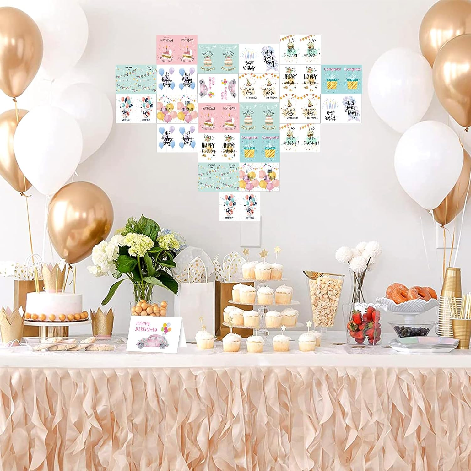 Bighan 24 Pcs Birthday Cards Assortment, Happy Birthday Card Anniversary Cards for Kids Men and Women Family with 24 Pcs Envelopes and 2 Stickers image number 2