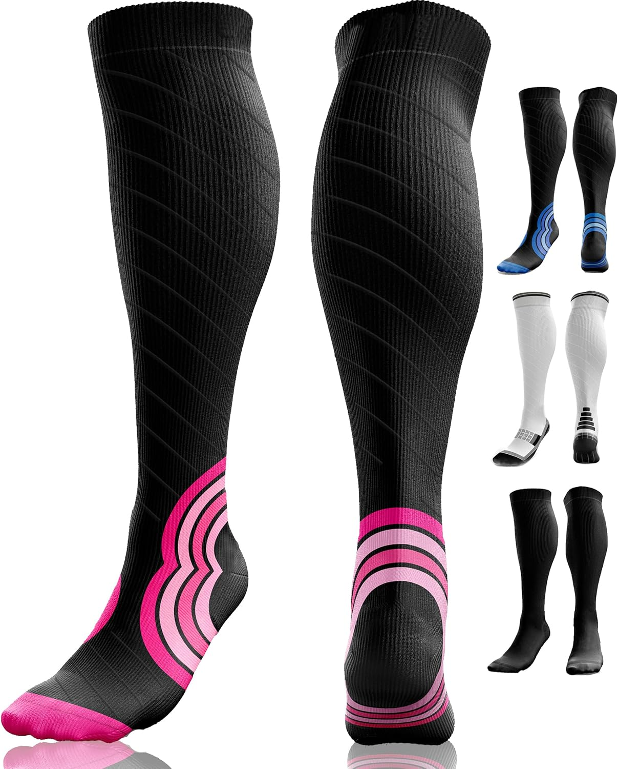 Azengear Compression Socks for Men, Women (20-30 Mmhg) anti DVT Calf Support Stockings, Flight Travel, Swollen Legs, Varicose Veins, Running, Sport, Nurses, Shin Splints, Pregnancy image number 1
