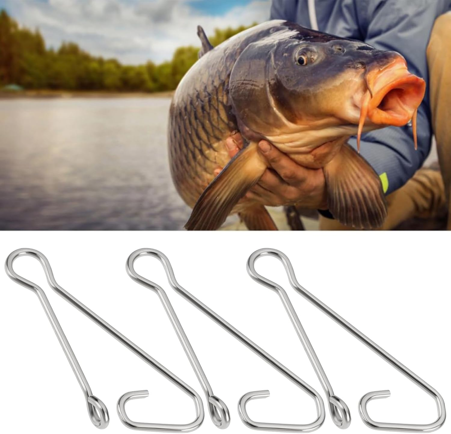 LT Easiyl 100Pcs Stainless Steel Fishing Snap Clips High Strength Quick Change Line Connectors for Saltwater and Freshwater, 5 Sizes 0# 1# 3# 5# 7# image number 6