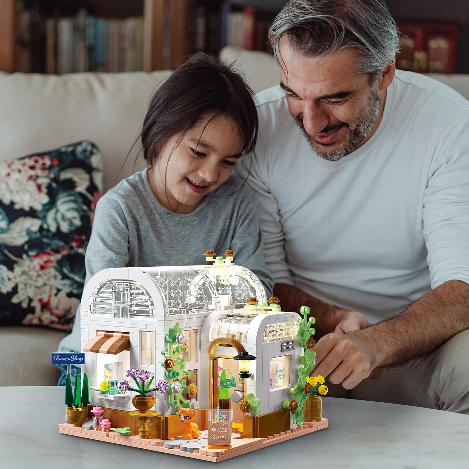 Girl Toys Flower House Building Block Set, Creative Building Playset with LED Light, Exquisite Creative Friends Architecture Model Sets, Toys for Girls Christmas Birthday Toys for Girls 6-12 (561 PCS) image number 6