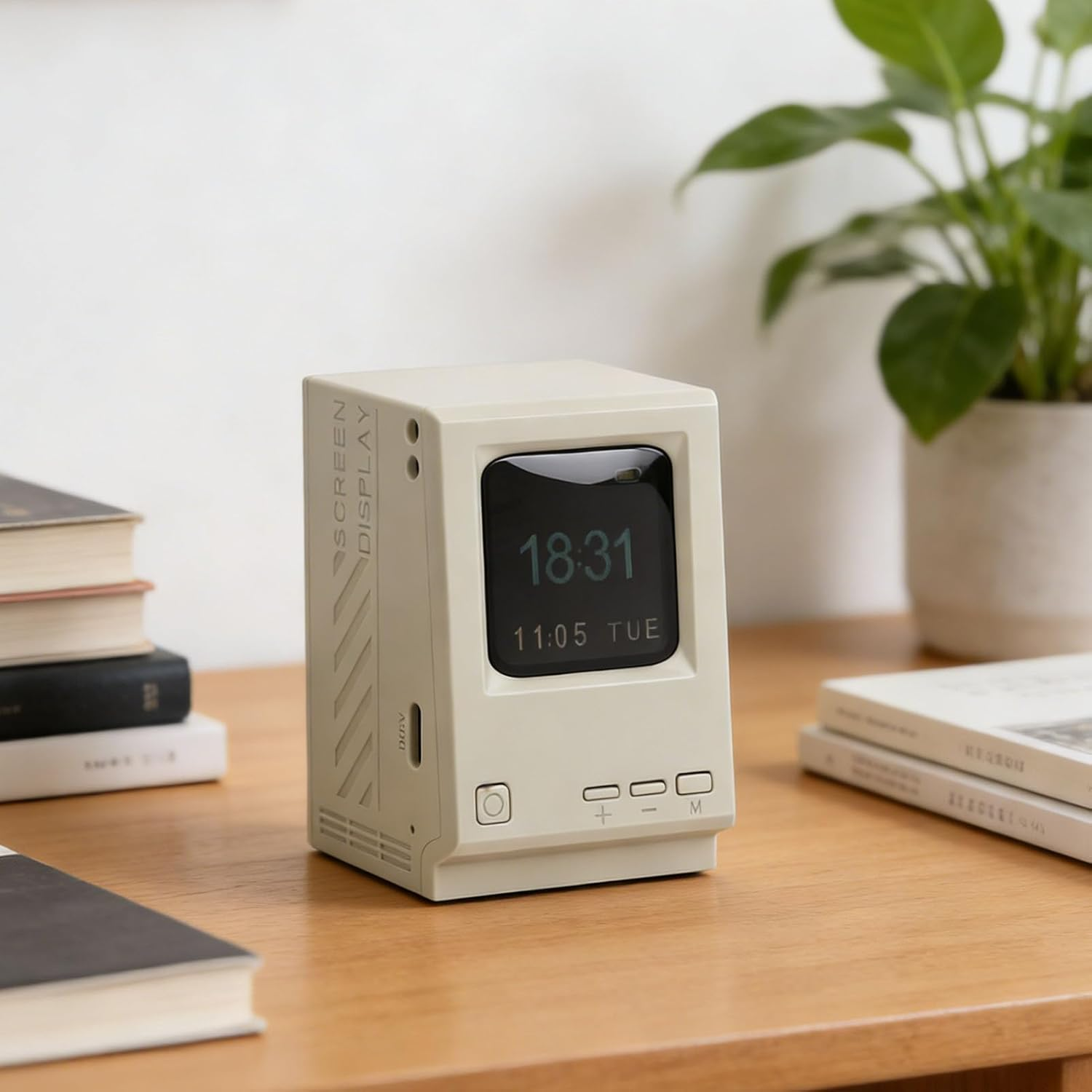 Tnfeeon Retro PC Style Computer Speaker Clock, Alarm Clocks Desktop USB Digital Display Speaker for Bedroom Bedside Retro PC Style Computer Clock, Portable image number 3