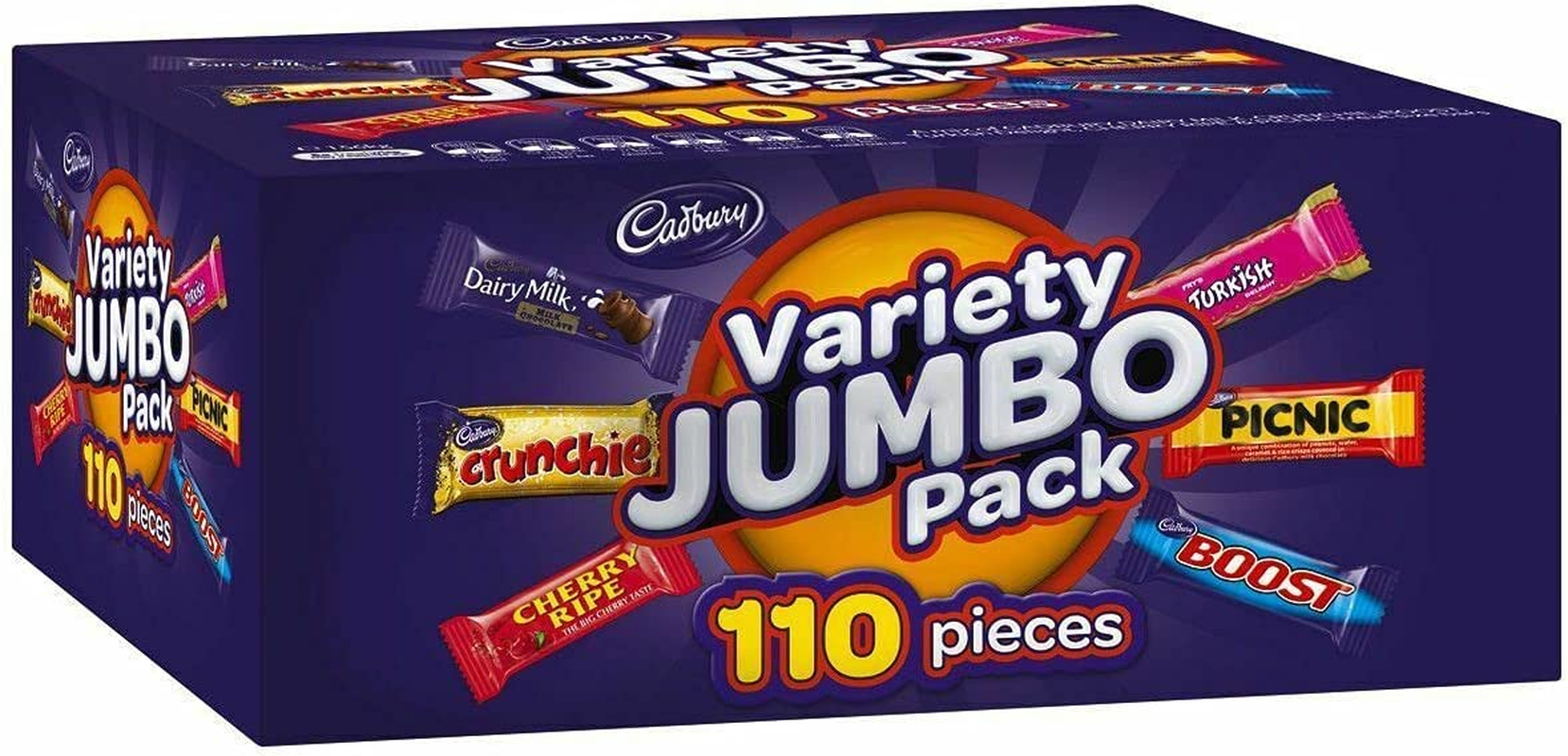Cadbury Variety Jumbo Pack 110 Pieces 1.68Kg Box