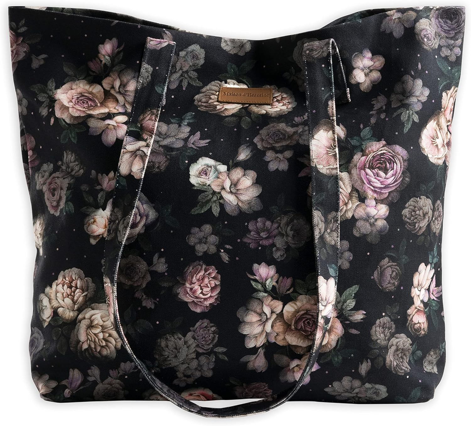 Maison D' Hermine 100% Cotton Shoulder Bag Casual Work Bag for Women Large Capacity Bags for Shopping Travel Beach Gym