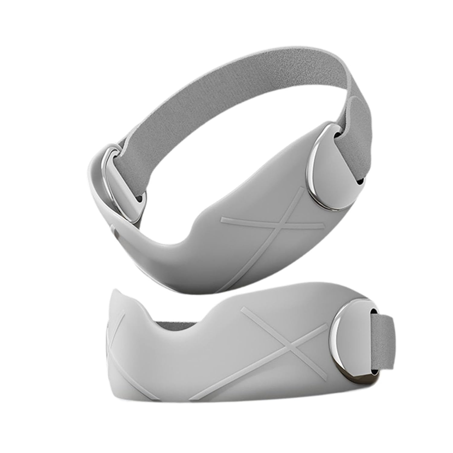 Perfk 2X Patella Knee Strap Sports Training Knee Brace Support Shock Absorption Breathable for Running Hiking Weightlifting, Grey